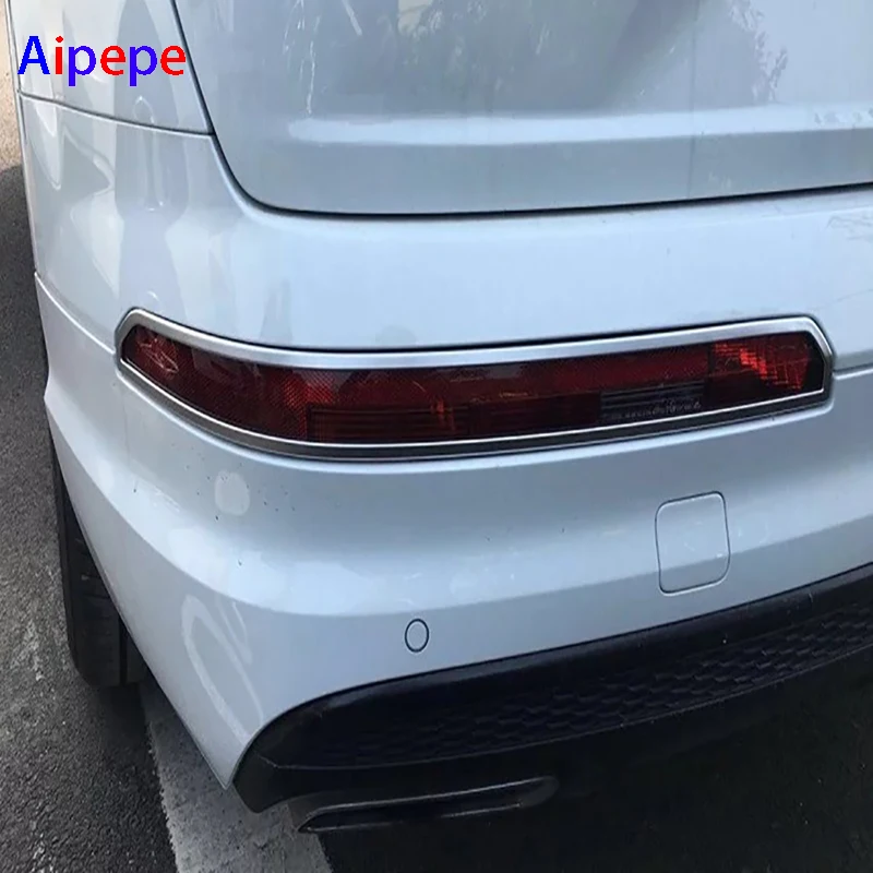 Audi Q7 2016 2017 2018 ABS Króm Külső Hátsó Farok Hátsó Ködlámpa Lámpa Fröccsöntés Köret Árnyékba Borító Kárpitok 2db