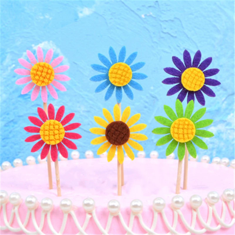 Boldog Születésnapot Virág Torta Topper Desszertnek Süti Arany Glitter Napraforgó Torta Zászló Családi Szülinapi Buli Sütés Dekoráció