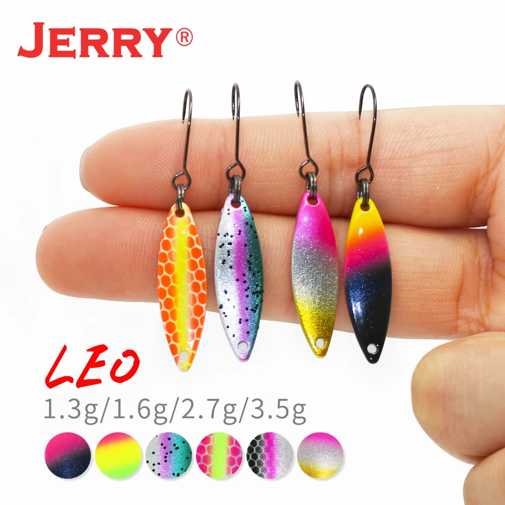Jerry Leo Ultrakönnyű Fém Pisztráng Horgászat Kanál Micro Csapkodott Réz Csalik 1.6 - 3.5 g Csillogó UV Színű Spinner Csali Halak